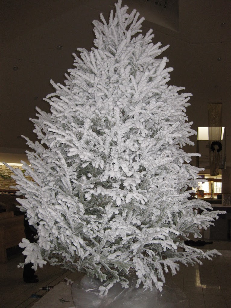 Snowy Indoor Christmas Tree